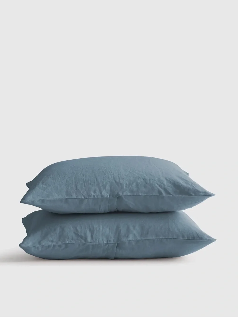 Quince European Linen Sham Pillow Cases Dusty Blue Standard Size - Set of 2